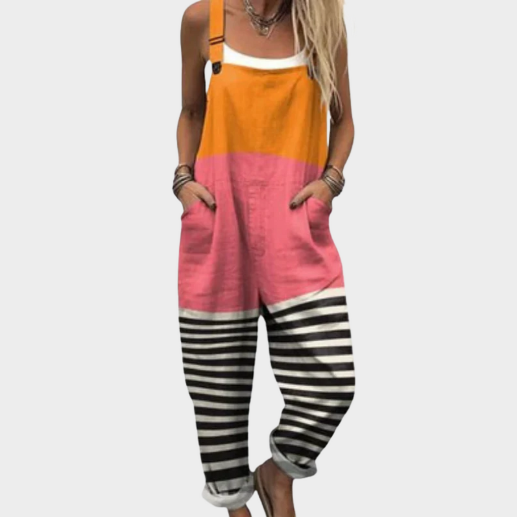 Mono de lino con estampado floral ALBI - Ropa de una pieza - puesto en modelo