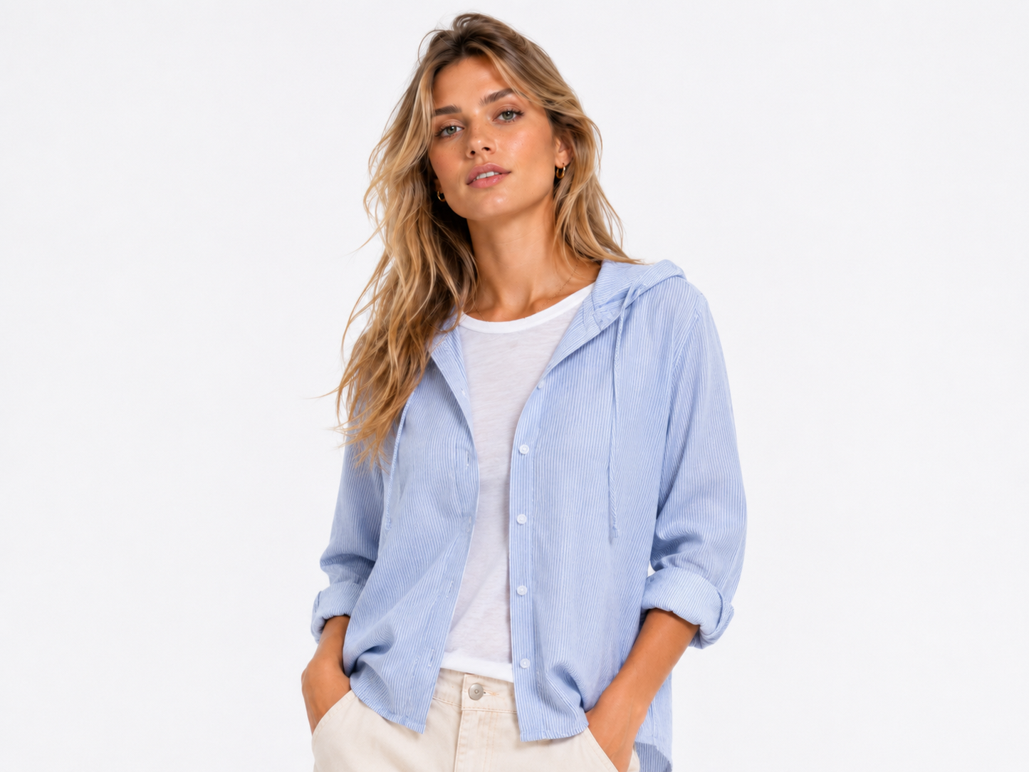 ALBI | Camisa de lino con capucha y botones