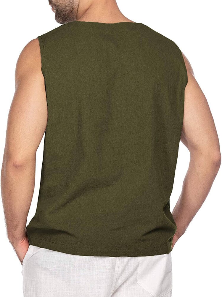 Camiseta de tirantes de lino con cuello en V ALBI - imagen 12