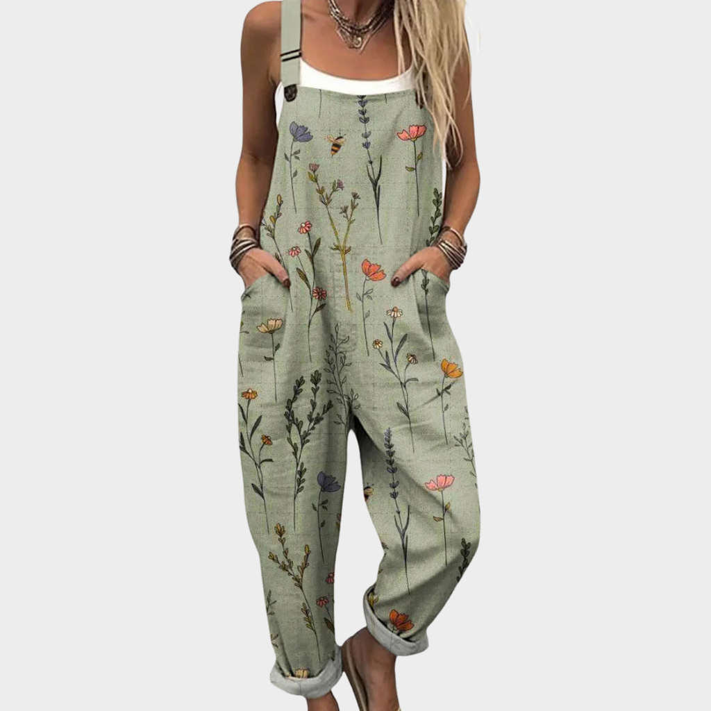 Mono de lino con estampado floral ALBI - Ropa de una pieza - foto principal