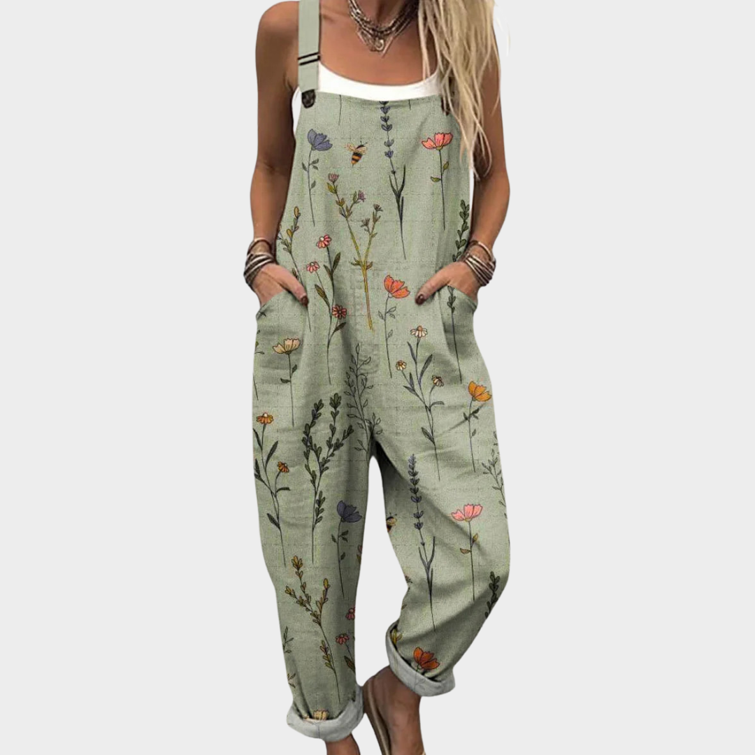 Mono de lino con estampado floral ALBI - Ropa de una pieza - foto principal