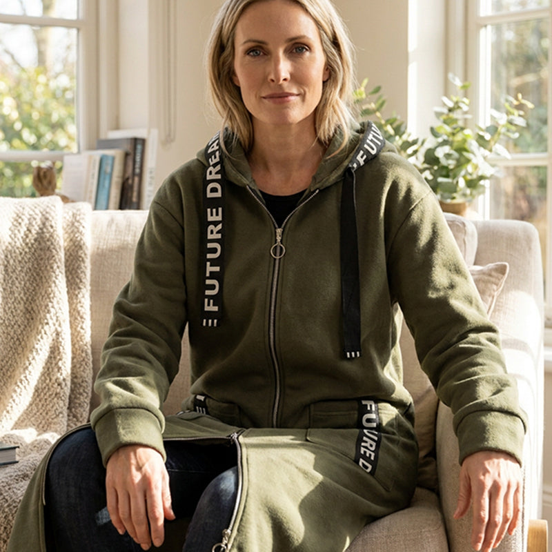 ALBI | 💃Abrigo tipo sudadera con capucha oversize para mujer