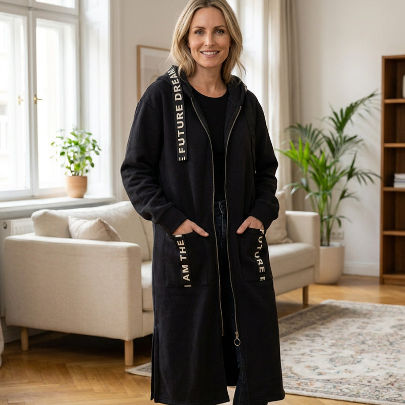 ALBI | 💃Abrigo tipo sudadera con capucha oversize para mujer