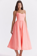 Elegante vestido midi de verano con corte corsé ALBI - Vestidos - foto principal
