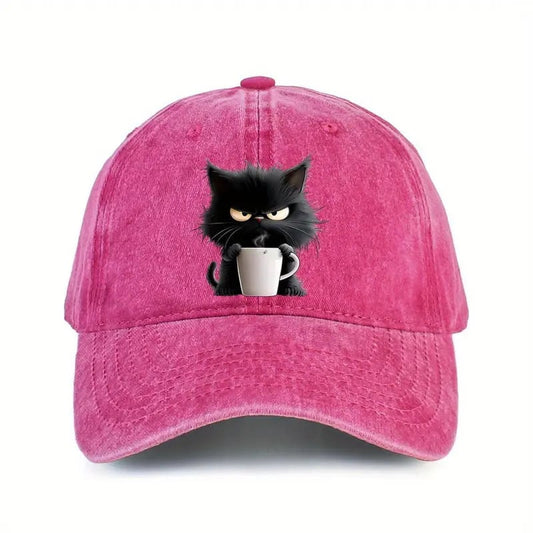 ALBI | Gorra de béisbol vintage con motivo de gatos