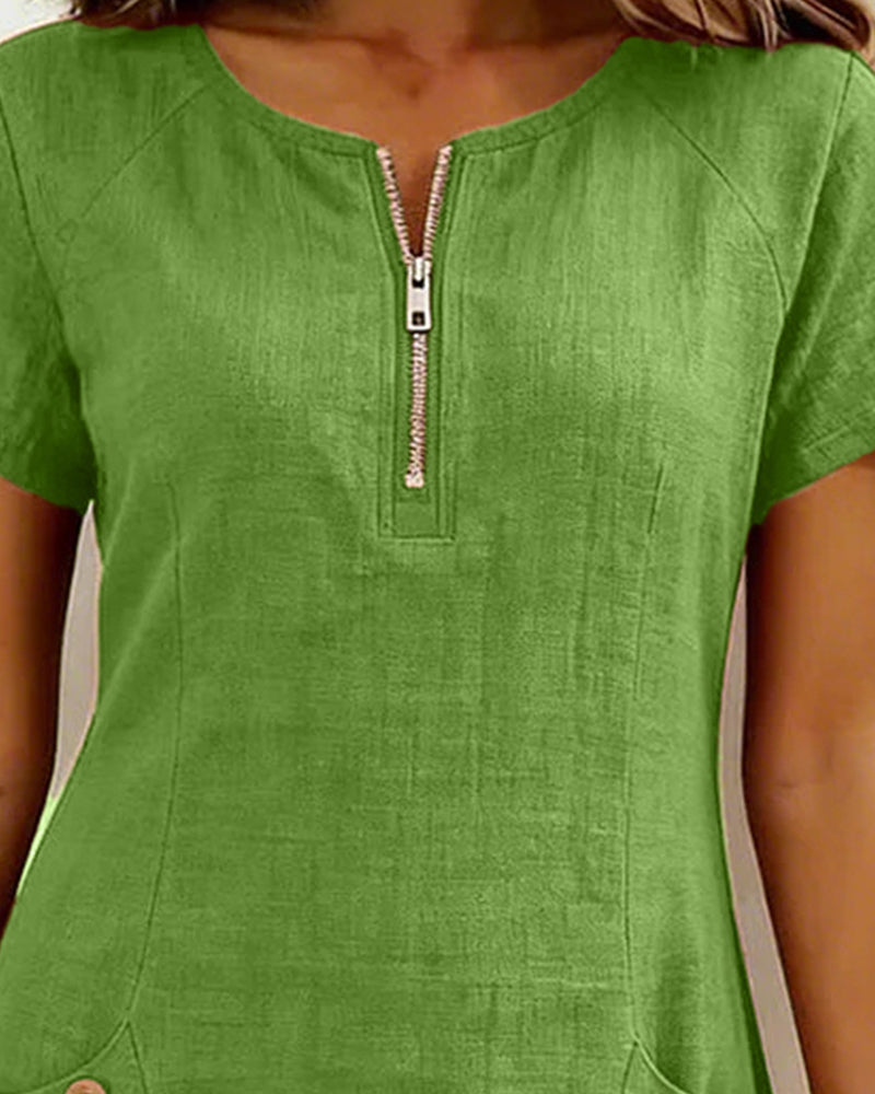 Vestido de corte recto para mujer, de manga corta ALBI - Vestidos - imagen 15