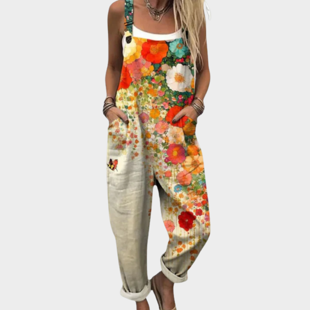 Mono de lino con estampado floral ALBI - Ropa de una pieza - vista trasera