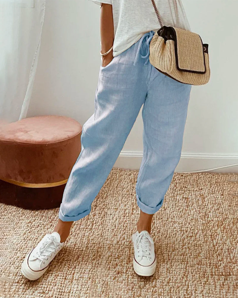 Pantalones de lino transpirables ALBI - vista de conjunto