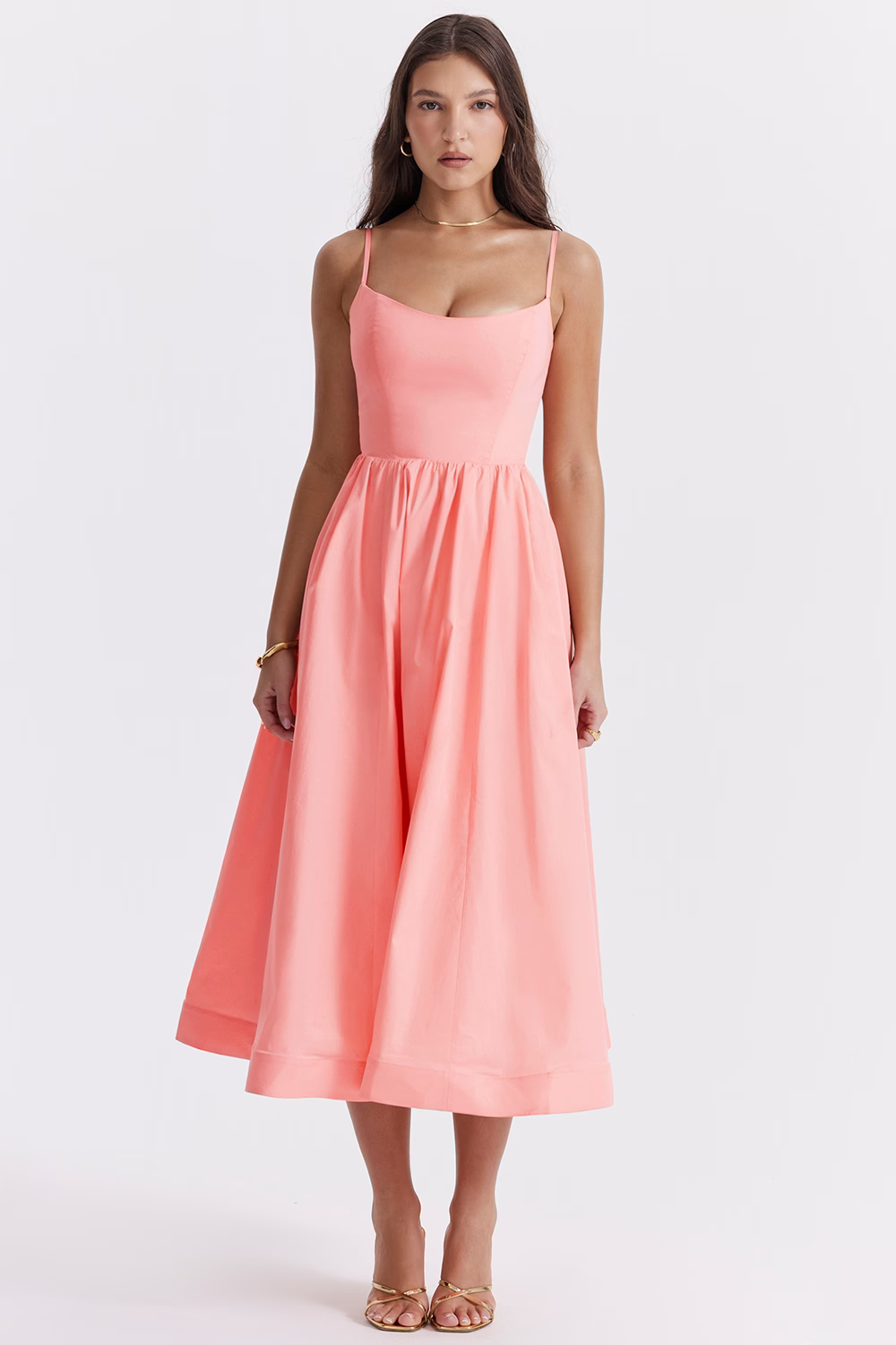 Elegante vestido midi de verano con corte corsé ALBI - Vestidos - imagen 8
