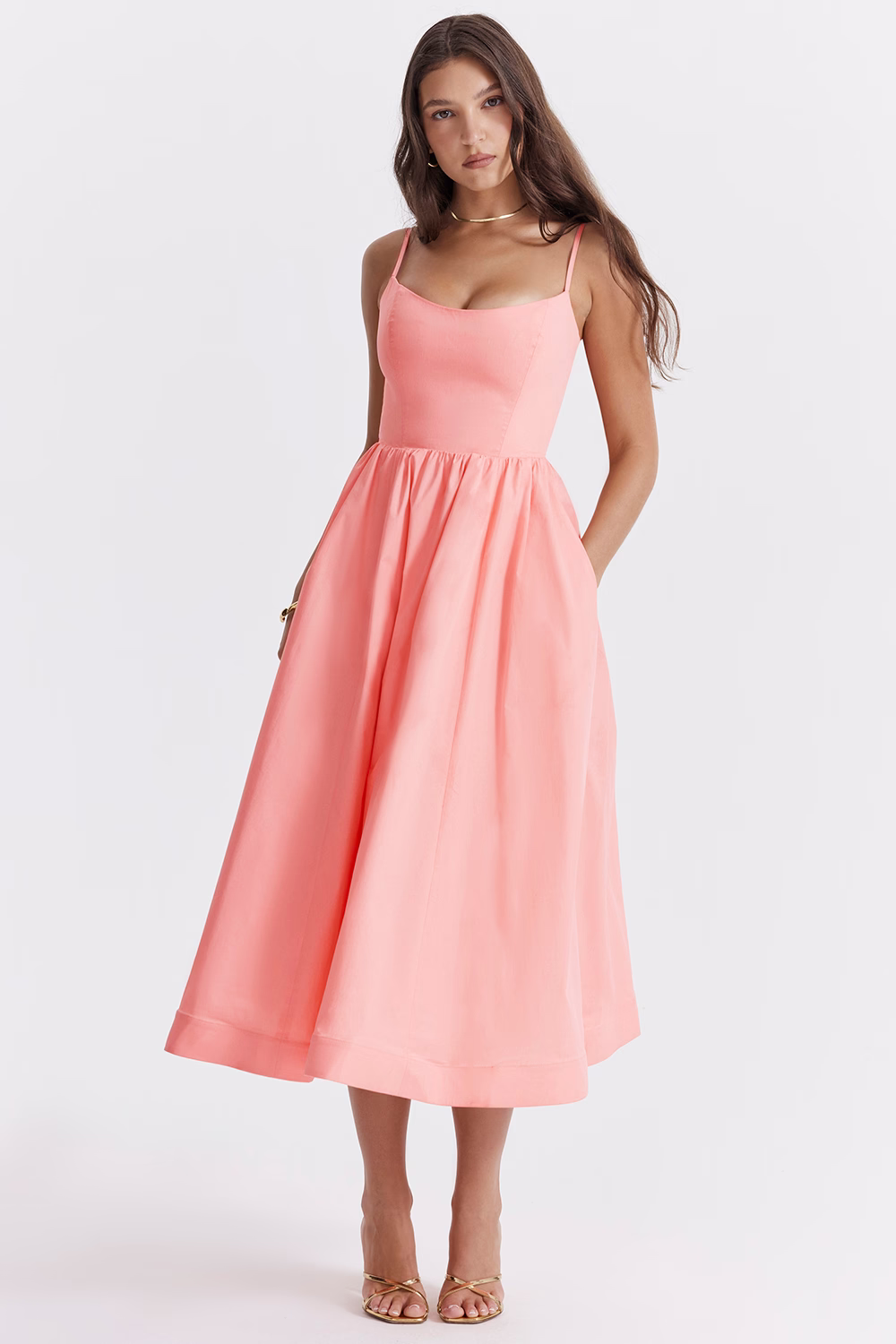 Elegante vestido midi de verano con corte corsé ALBI - Vestidos - imagen 9