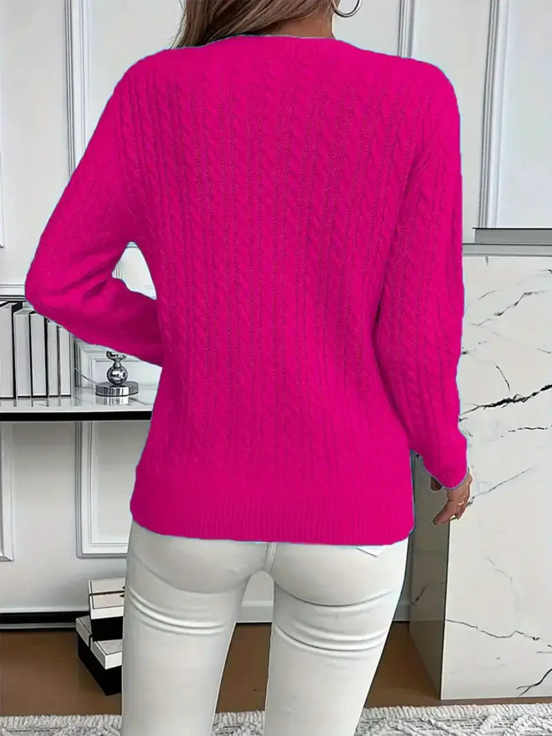 Cómodo jersey de punto trenzado ALBI - Suéteres - vista de conjunto
