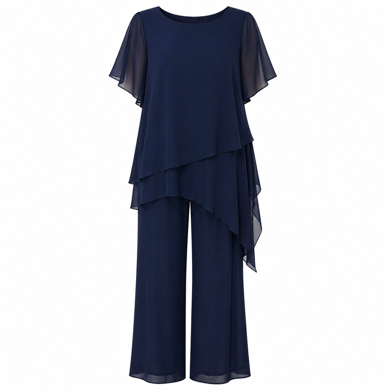Conjunto de dos piezas con top de varias capas y pantalón ALBI - Conjuntos de ropa - detalle de tejido