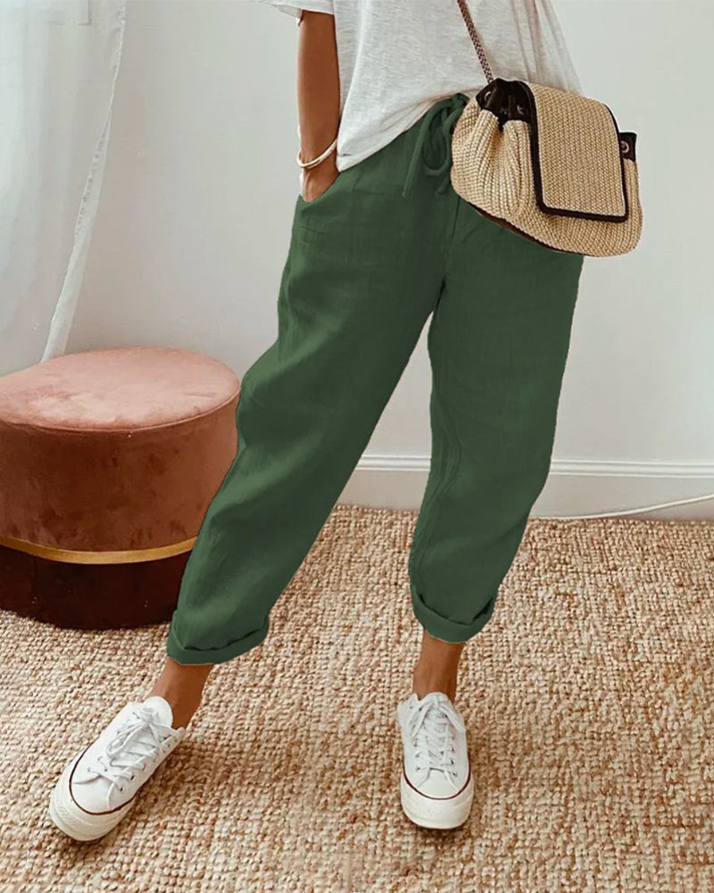 Pantalones de lino transpirables ALBI - imagen 9