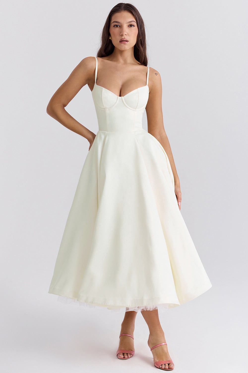 Vestido midi romántico de verano ALBI - Vestidos - vista lateral