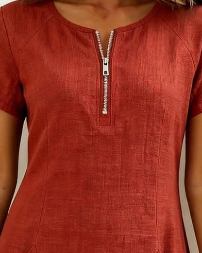 ALBI | Vestido de corte recto para mujer, de manga corta
