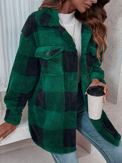 ALBI | Cómoda chaqueta de forro polar a cuadros