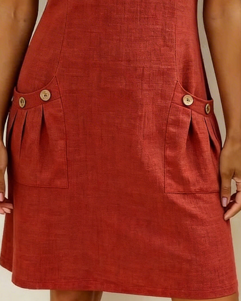 Vestido de corte recto para mujer, de manga corta ALBI - Vestidos - vista de conjunto