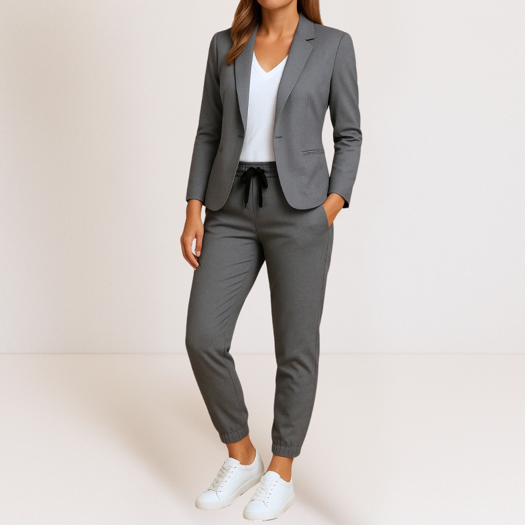 Traje de dos piezas para mujer ALBI - Trajes de pantalón - detalle de tejido