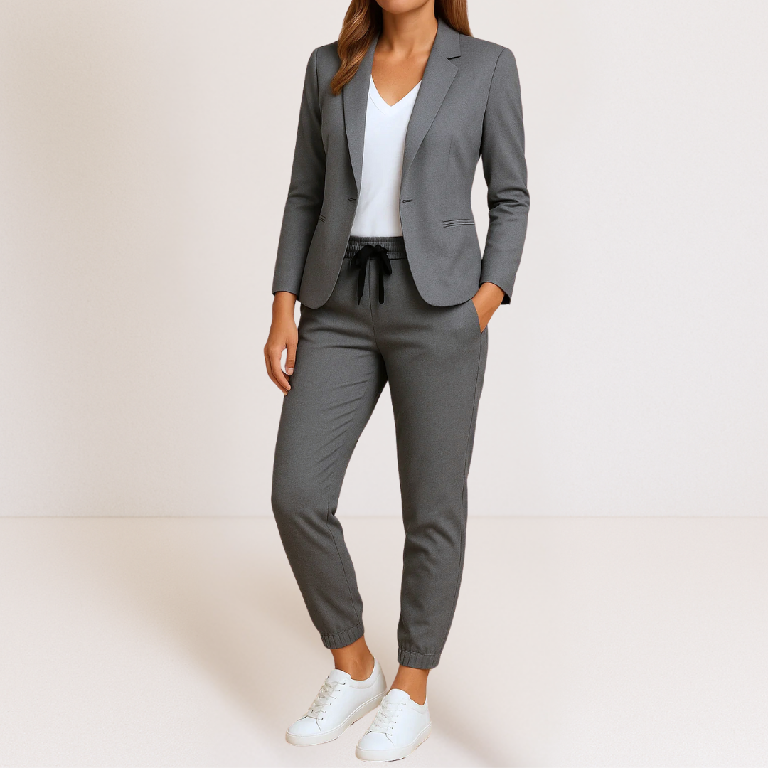 Traje de dos piezas para mujer ALBI - Trajes de pantalón - detalle de tejido
