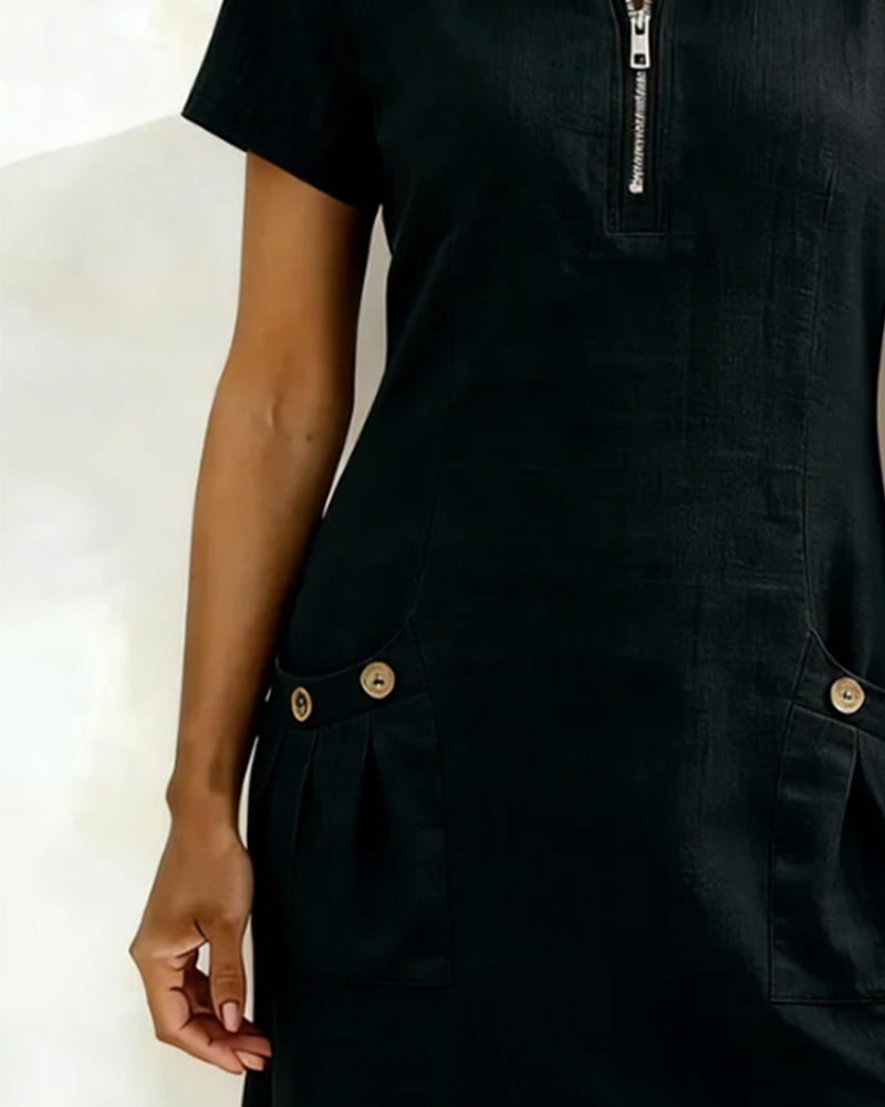 Vestido de corte recto para mujer, de manga corta ALBI - Vestidos - imagen 9