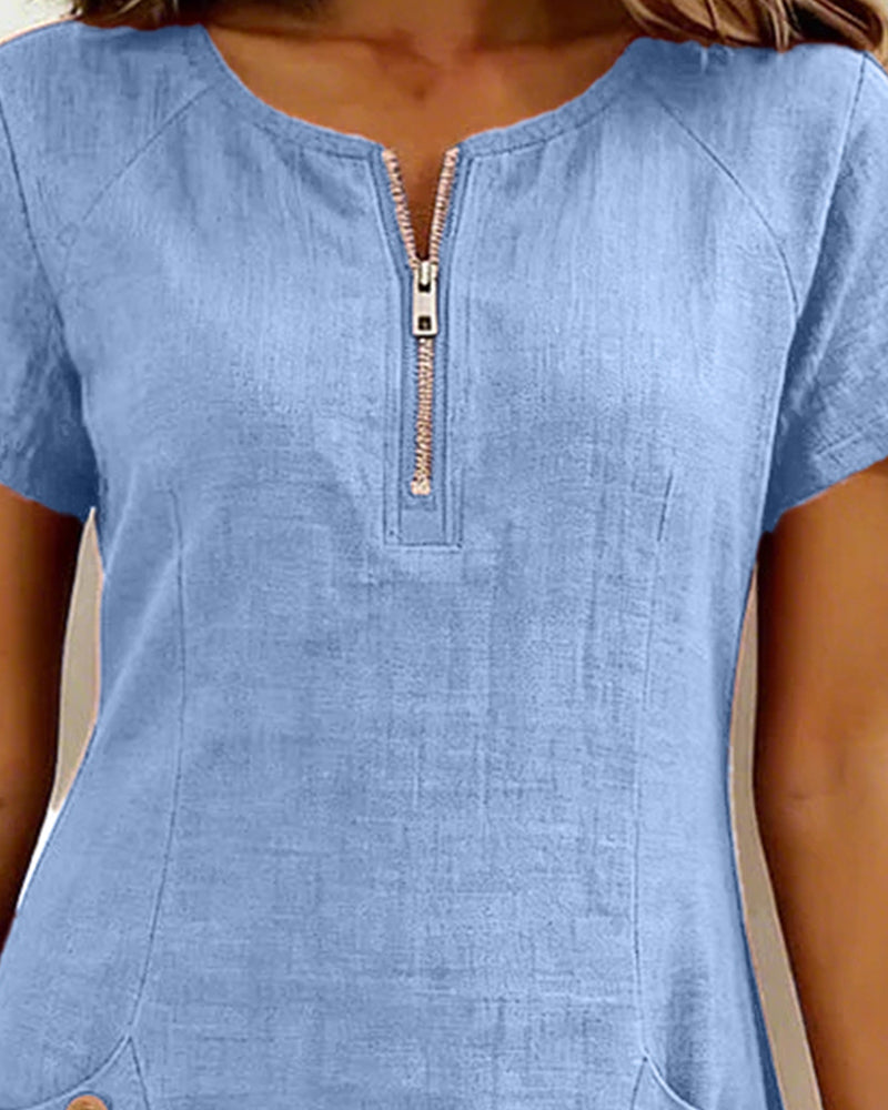 Vestido de corte recto para mujer, de manga corta ALBI - Vestidos - imagen 17