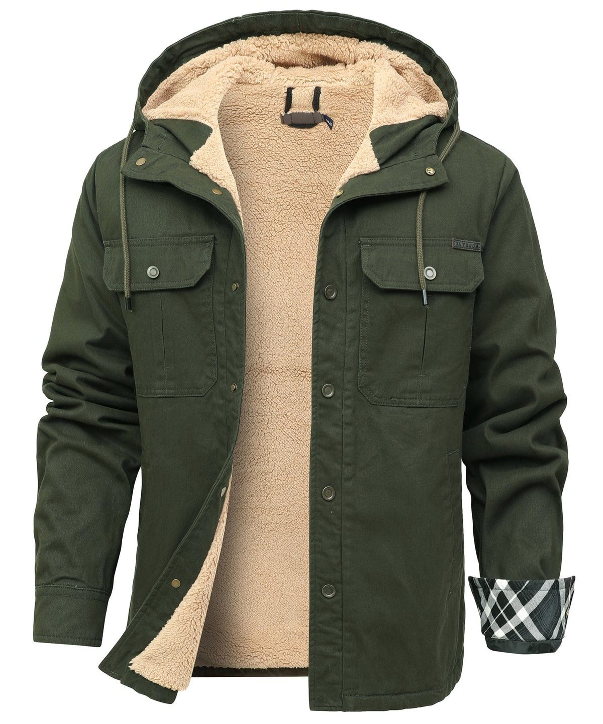 Chaqueta polar ALBI - Chaquetas y abrigos - color verde - puesto en modelo