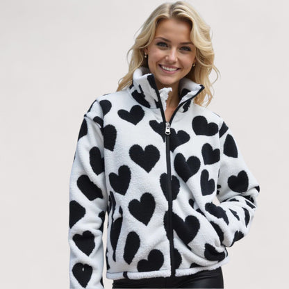 ALBI | Chaqueta reversible con diseño de corazones