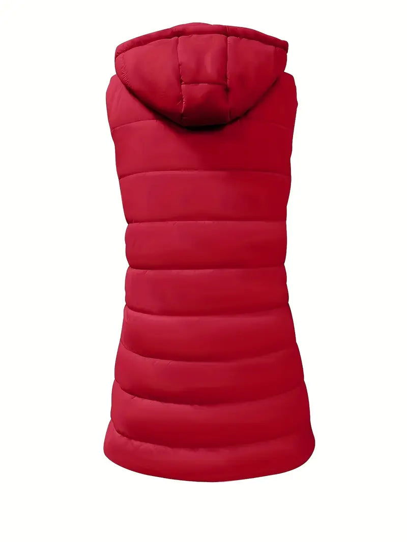 Chaleco acolchado con capucha para mujer ALBI - vista trasera