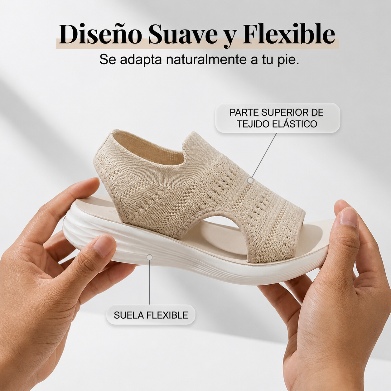 Sandalias de plataforma de punto transpirable con tira en el talón ALBI - vista trasera