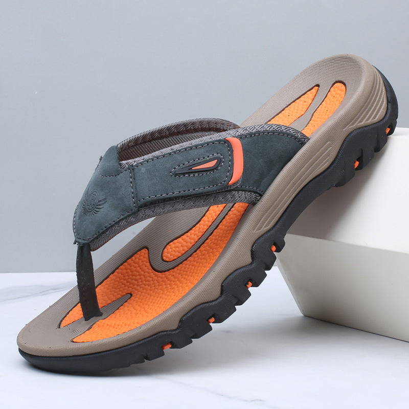 Sandalias de piel con plantilla cómoda ALBI - puesto en modelo