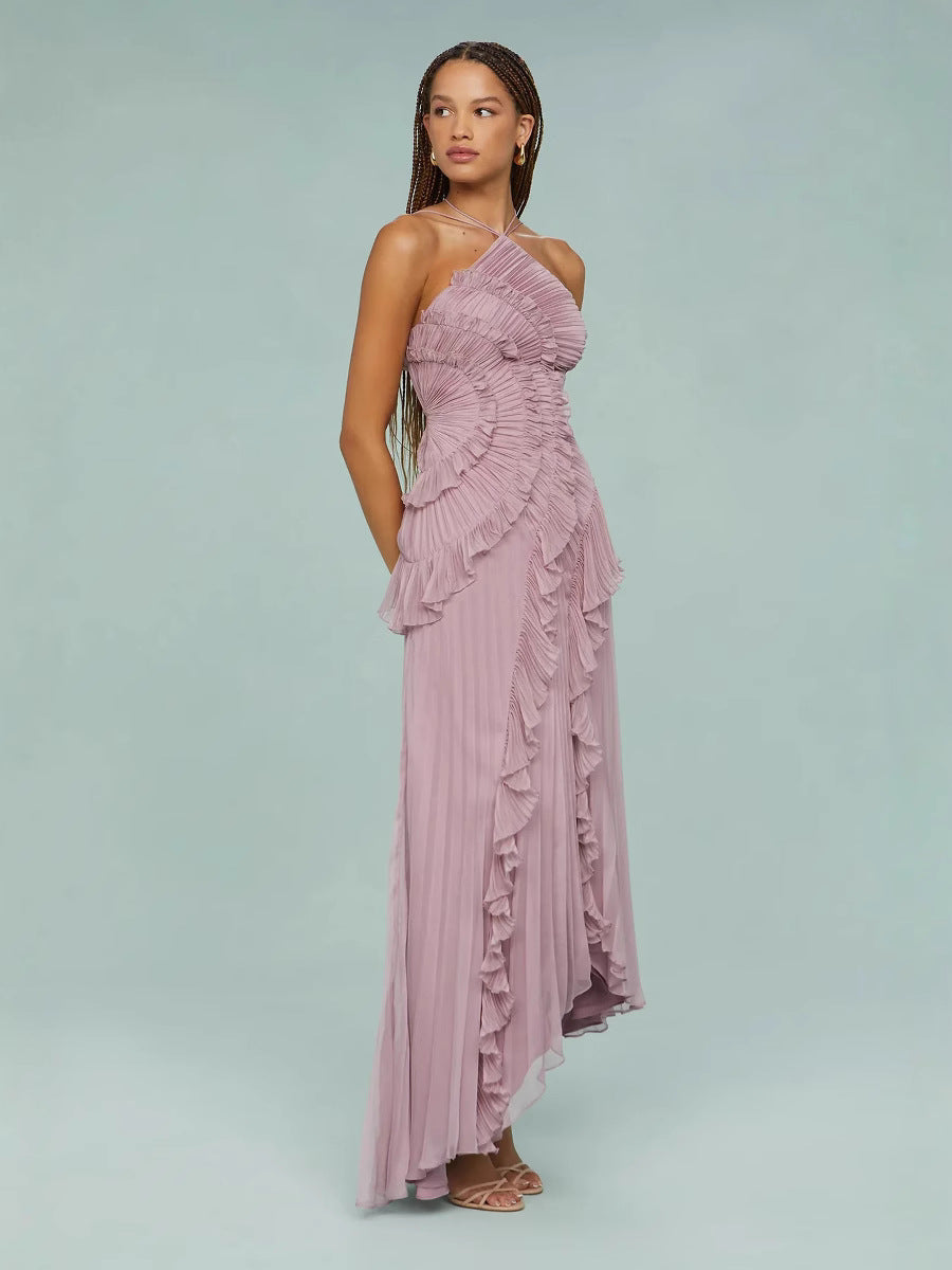 Vestido con volantes en espiral ALBI - Vestidos - puesto en modelo