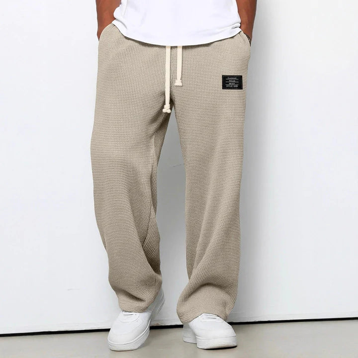 Pantalones anchos con cintura ajustable ALBI - detalle de tejido