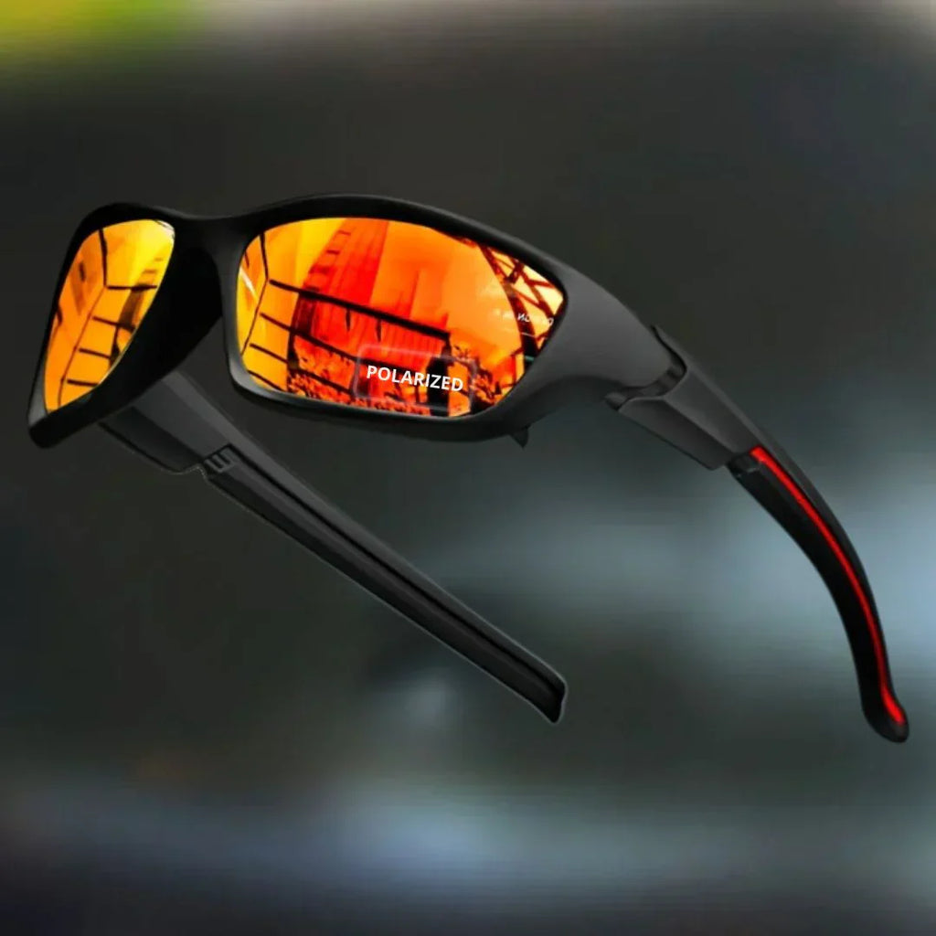 Gafas de sol deportivas polarizadas ALBI - color rojo - vista frontal