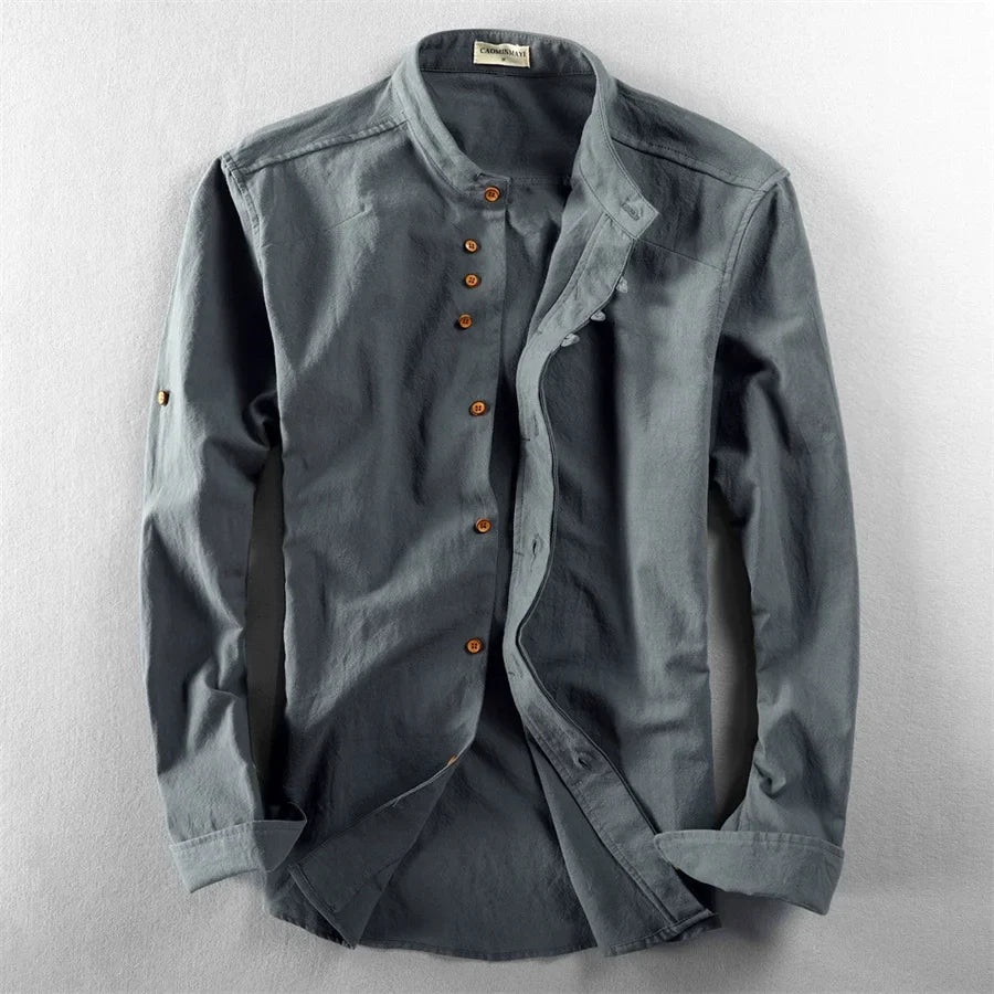 Camisa de lino con cuello redondo ALBI - Camisas - vista trasera