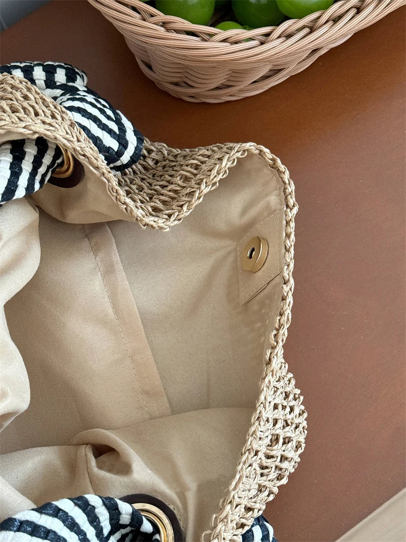 Bolso tote boho tejido – Bolso informal de playa y para diario ALBI - Bolsos estilo shopper - imagen 11