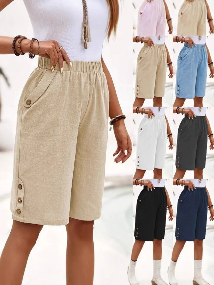 Pantalones cortos cómodos para mujer ALBI - vista de conjunto