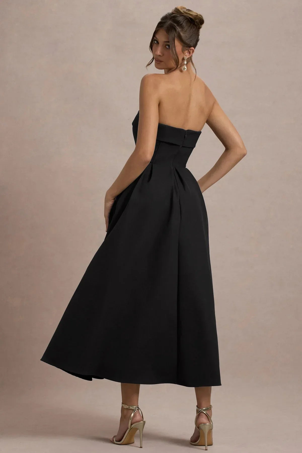 Elegante vestido midi con escote sin hombros ALBI - Vestidos - imagen 15