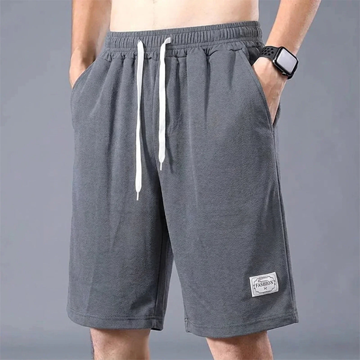 Pantalones cortos deportivos transpirables de seda de hielo ALBI - vista frontal