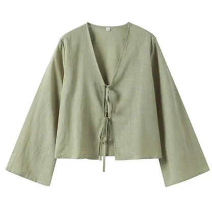 ALBI | Blusa elegante cierre de lazos