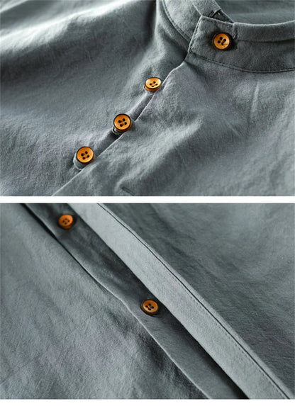 ALBI | Camisa de lino con cuello redondo