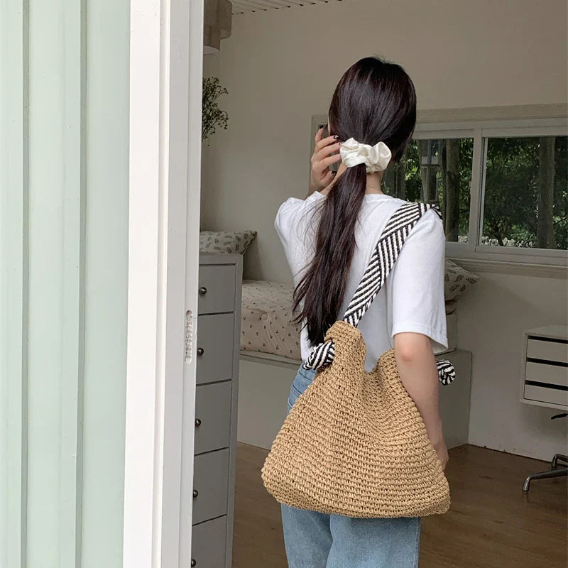 Bolso tote boho tejido – Bolso informal de playa y para diario ALBI - Bolsos estilo shopper - imagen 15