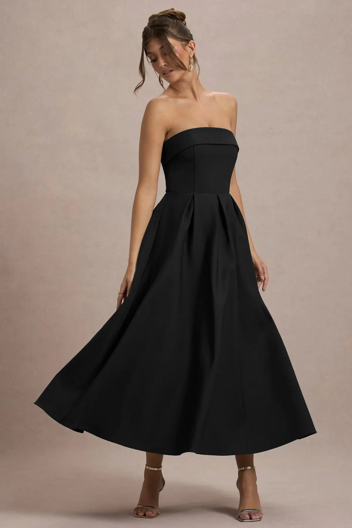 Elegante vestido midi con escote sin hombros ALBI - Vestidos - imagen 14