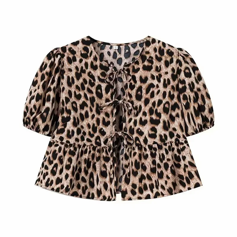 Elegante blusa con lazo en la parte delantera ALBI - Blusas - vista frontal