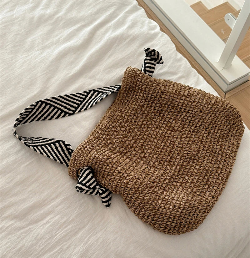Bolso tote boho tejido – Bolso informal de playa y para diario ALBI - Bolsos estilo shopper - imagen 12