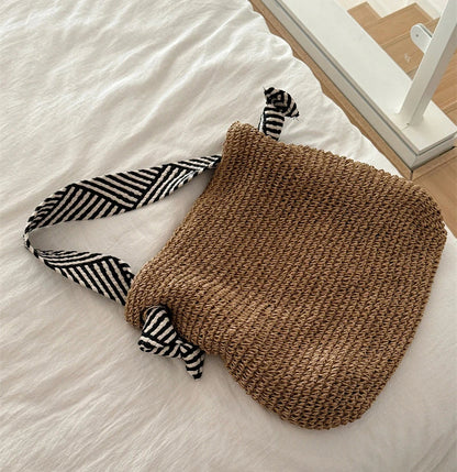 ALBI | Bolso tote boho tejido – Bolso informal de playa y para diario
