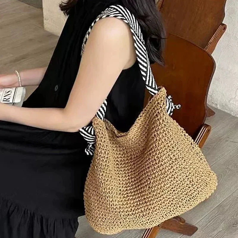 Bolso tote boho tejido – Bolso informal de playa y para diario ALBI - Bolsos estilo shopper - imagen 14
