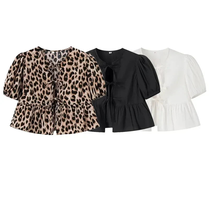Elegante blusa con lazo en la parte delantera ALBI - Blusas - vista trasera