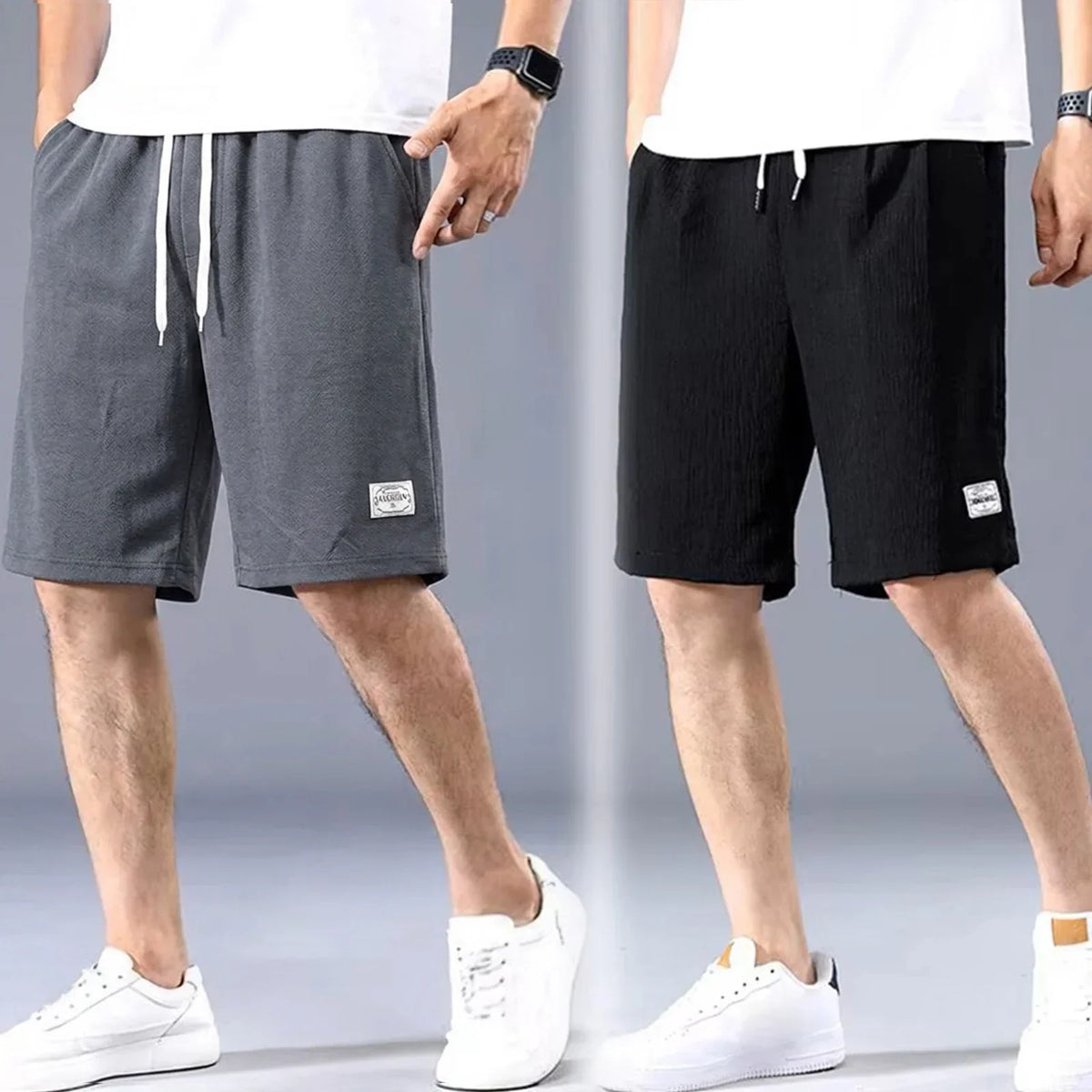 Pantalones cortos deportivos transpirables de seda de hielo ALBI - vista trasera