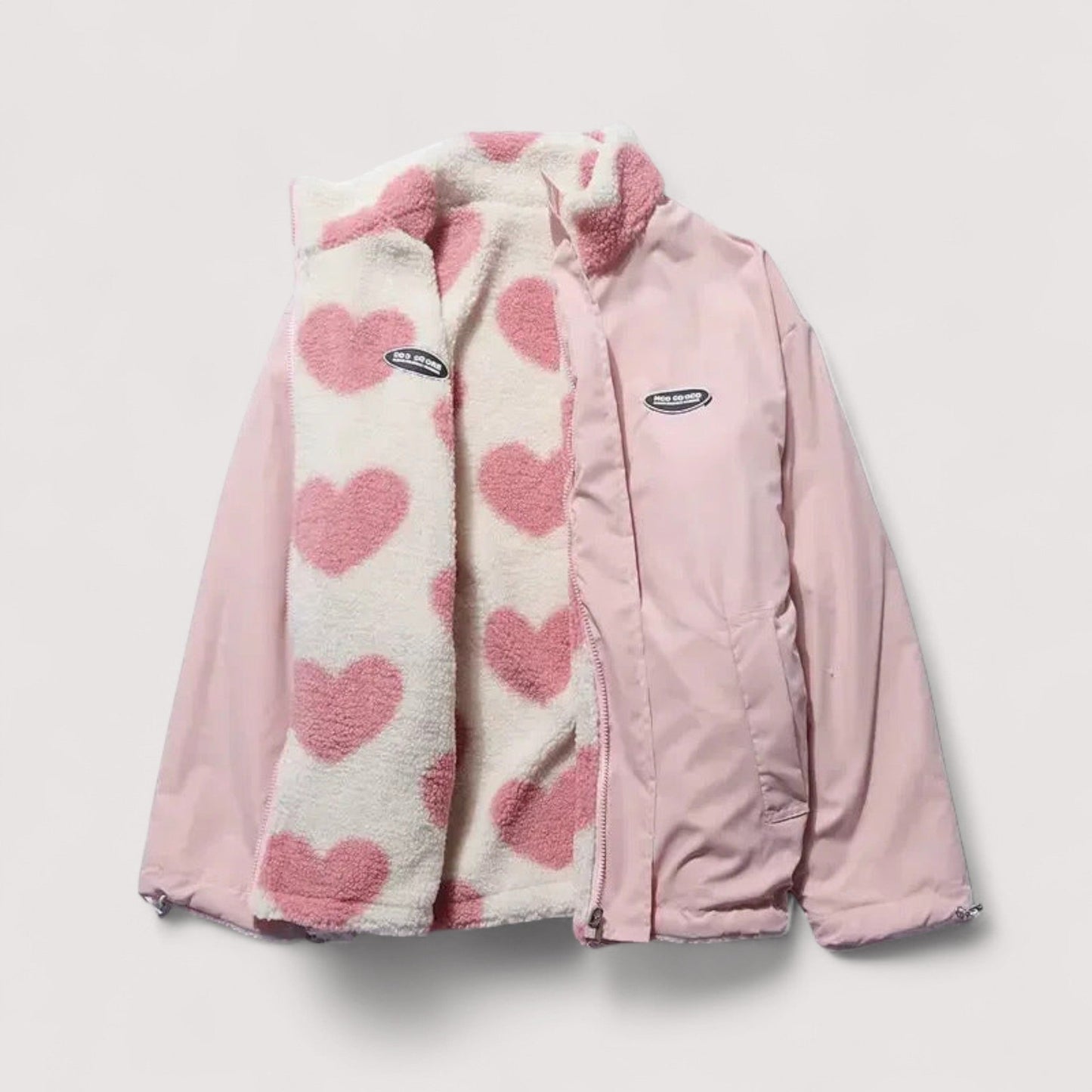 ALBI | Chaqueta reversible con diseño de corazones