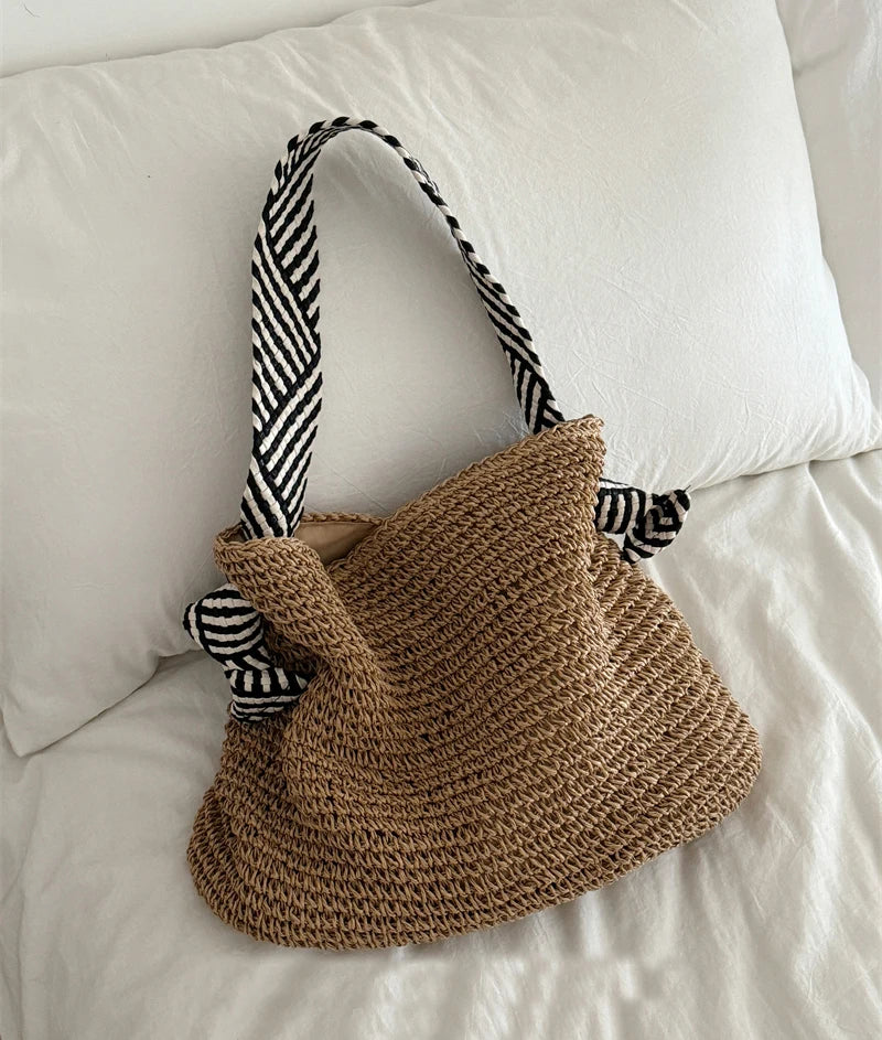 Bolso tote boho tejido – Bolso informal de playa y para diario ALBI - Bolsos estilo shopper - imagen 19